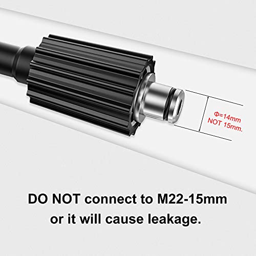 POHIR Pressure Washer Hose 25FT, Kink Resistant Power Washer Replacement Hose 1/4 Inch with M22 14MM Swivel, Lightweight Pressure Washer Extension Hose 3600 PSI