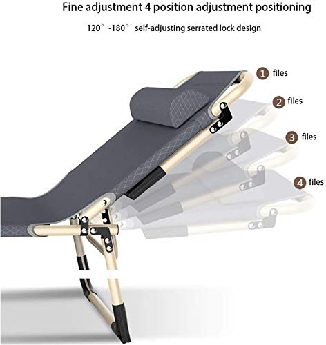 XZGDEN Lightweight High Sun Lounger, MultifunctionalSingle Office Nap Lazy Backrest Chair, MetalPortable Detachable Adjustment Sun Lounger-2 (Color : 5, Size : The)