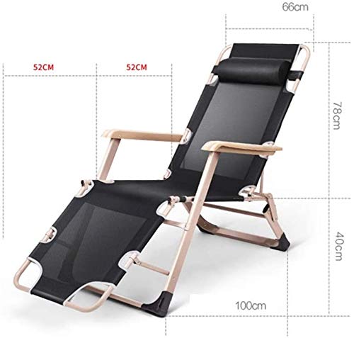 Lightweight Folding Deck Chair Padded Zero Gravity Chairs Adjustable Outdoor Folding Lounge Patio Chairs With Pillow Recliners One Size Sun Lounger Garden Chairs (Color : Navy, Size : One size)