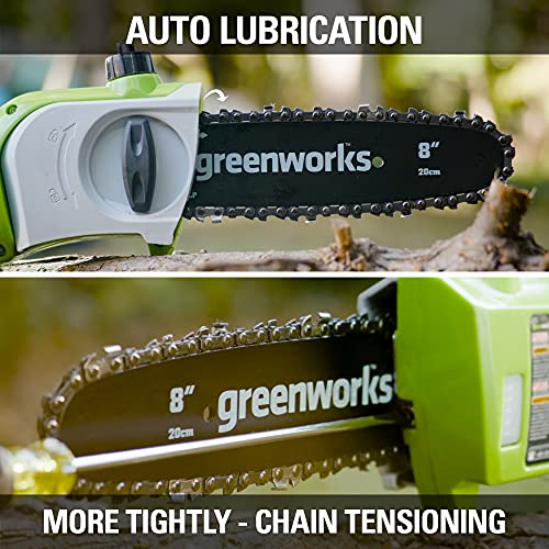 Greenworks 40V 8-Inch Cordless Pole Saw, Battery and Charger Not Included, 20302