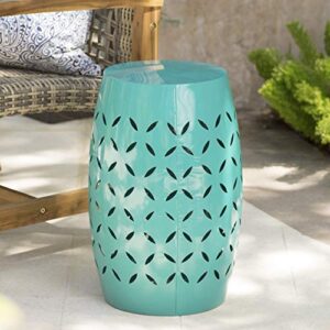 Christopher Knight Home Lilac Outdoor 12" Iron Side Table, Teal