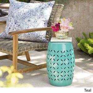 Christopher Knight Home Lilac Outdoor 12" Iron Side Table, Teal