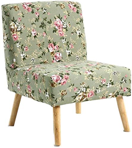 XZGDEN Lightweight Camping Chairs Garden Loungers Folding Chair Upholstered Linen Fabric Sofa Bathtub Chair Seat Suitable for Dining Room Living Room Bedroom Lounge Reception (Color : Flower Color)