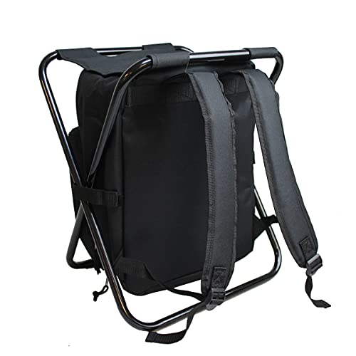 Preferred Nation Seated Cooler Backpack, 3 in 1 Portable Camping Backpack with Cooler and Folding Chair Stool, Leak Proof | Great for Fishing, Camping, Outdoor Events, Picnics or Beach