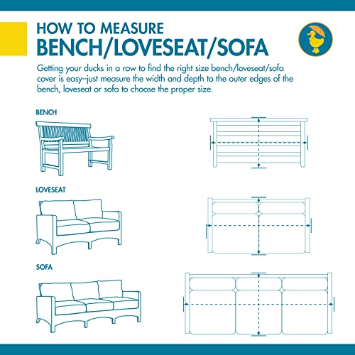 Duck Covers Essential Water-Resistant 62 Inch Patio Loveseat Cover, Patio Furniture Covers