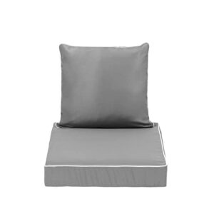 maphissus outdoor deep seat cushions set,24″ x 24″ wicker chair cushions for patio sofa furniture,water resistance replacement couch seating cushion with back,grey