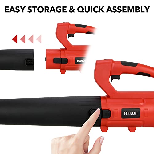 Cordless Leaf Blower 6-Speed 400CFM with Battery Electric Handheld Leaf Blower for Lawn Care Sweeping Snow and Surface Dust Cleaning (Two Batteries)