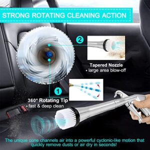 Practisol Car Cleaning Gun High Pressure Car Cleaning Tool Air Blow Gun Car Detailing Kit Interior Cleaner Air Duster Blower Gun Pneumatic Air Compressor Auto Detailing Tool for Car Upholstery (Black)