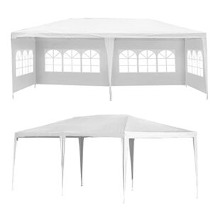 10×20 outdoor gazebo wedding party tent canopy tent with 4 removable sidewalls,white