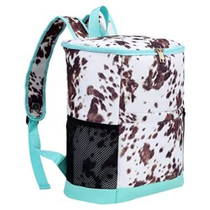 cooler backpack women cow leak proof backpack cooler bags lightweight soft lunch backpack with cooler compartment,wine cooler for hiking camping,24 cans…