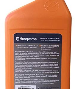 Husqvarna X-Guard Premium All Season Mineral Bar and Chain Oil, Chainsaw Oil for Superior Cutting Equipment Protection in All Conditions, 1 Quart Bottle