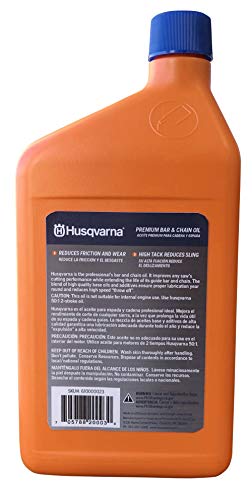 Husqvarna X-Guard Premium All Season Mineral Bar and Chain Oil, Chainsaw Oil for Superior Cutting Equipment Protection in All Conditions, 1 Quart Bottle