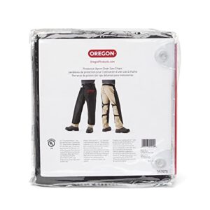 Oregon Protective Chainsaw Chaps for Cutting and Logging, 8 Layers Lightweight, Breathable Material, One Size Fits All, Black (563979)