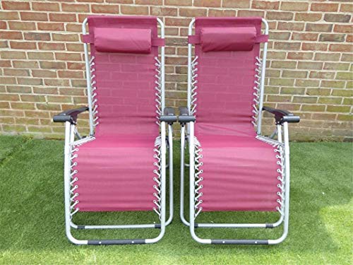 XZGDEN Lightweight Gardens Set of 2 Garden Sun Lounger Relaxer Recliner Garden Chair Many Colours