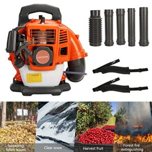 Backpack Leaf Blower Gas Powered - 52CC 550CFM 2 Stroke Backpack Gas Powered Leaf Blower, Grass Lawn Blower Air Cooling Gasoline Backpack Grass Blower, Backpack Snow Blower for Garden (52CC)