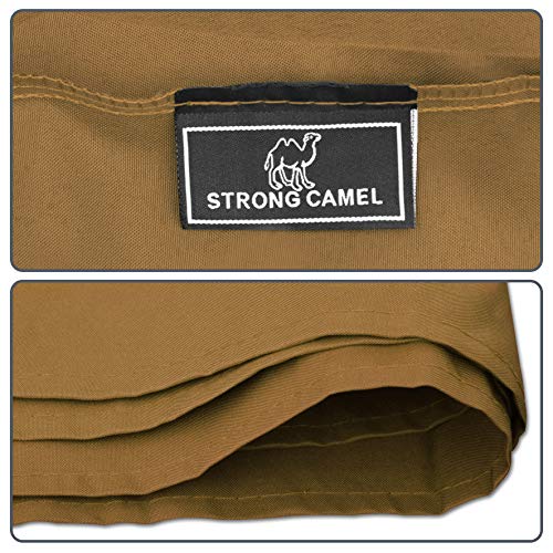 Strong Camel Double Tier Replacement Cover for 10'X10'Gazebo Canopy Top Patio Pavilion Cover Sunshade Polyester-Brown