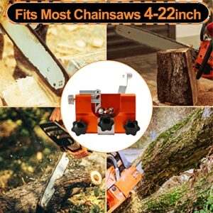 Chainsaw Sharpener, Chainsaw Sharpening Jig Hand Crank with 3 Grinding Rod, Portable Manual Steel Chainsaw Blade Sharpener Tool Attachment for Gas/Electric Chain Saw, Lumberjack and Garden Worker