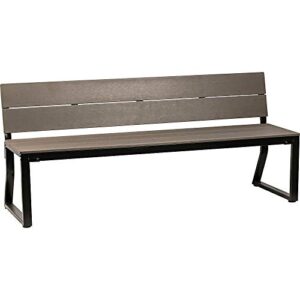 lorell outdoor backrest sitting bench, charcoal (or charcoal gray)