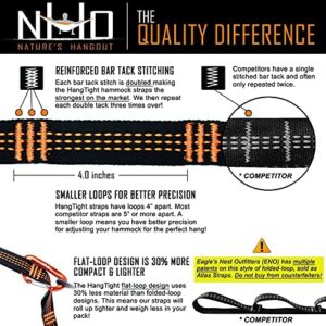 Hammock Straps for Trees with 2 Carabiners - 10 FT Tree Swing Strap - 700+ LBS Heavy Duty 32 Loops & No Stretch Camping Hammock Tree Straps - 20 FT Combined Tree Swing Hanging Kit - Natures Hangout