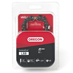 oregon l68 controlcut chainsaw chain for 18-inch bar, 68 drive links, .325″ pitch, .063″ gauge, fits several stihl models (22bpx068g),gray