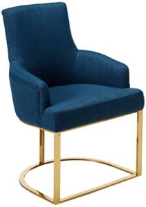 christopher knight home eric macmillan modern glam fabric chair, navy blue