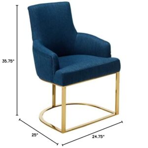 Christopher Knight Home Eric MacMillan Modern Glam Fabric Chair, Navy Blue