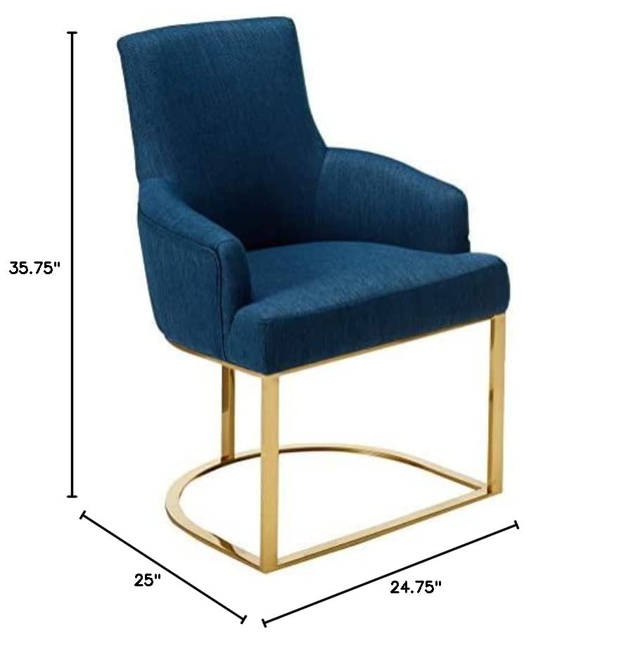 Christopher Knight Home Eric MacMillan Modern Glam Fabric Chair, Navy Blue