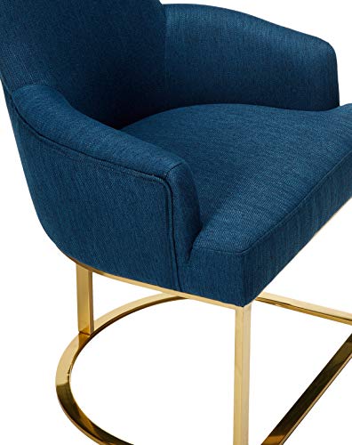 Christopher Knight Home Eric MacMillan Modern Glam Fabric Chair, Navy Blue