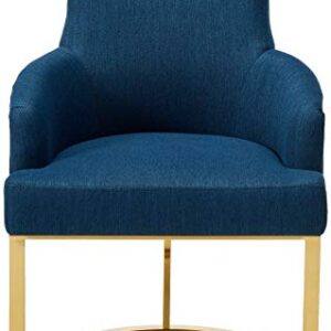 Christopher Knight Home Eric MacMillan Modern Glam Fabric Chair, Navy Blue