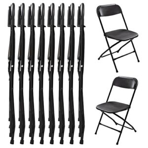 sandinrayli black plastic folding chair outdoor patio garden wedding party event furniture chairs 8-pack
