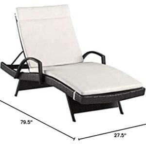 Christopher Knight Home Salem Outdoor Wicker Adjustable Chaise Lounges with Arms, with Cushions, 2-Pcs Set, Multibrown / Ivory