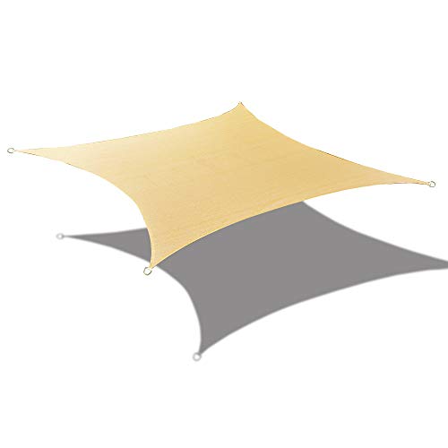 Alion Home 10' x 10' Waterproof Woven Sun Shade Sail in Vibrant Colors (Desert Sand)