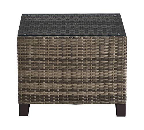 Tommy Hilfiger Oceanside Patio Rattan Outdoor Furniture Collection with All-Weather Brown Resin Wicker Frame, Porch or Pool, Garden, Side Table