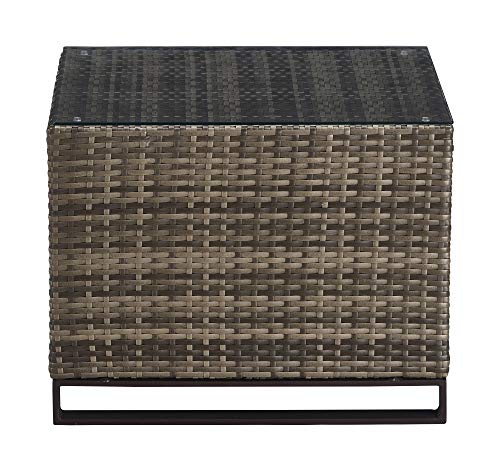 Tommy Hilfiger Oceanside Patio Rattan Outdoor Furniture Collection with All-Weather Brown Resin Wicker Frame, Porch or Pool, Garden, Side Table