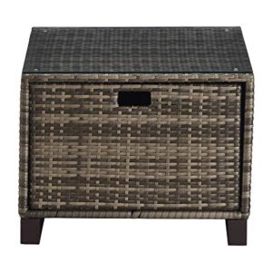 Tommy Hilfiger Oceanside Patio Rattan Outdoor Furniture Collection with All-Weather Brown Resin Wicker Frame, Porch or Pool, Garden, Side Table