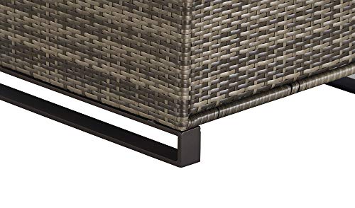 Tommy Hilfiger Oceanside Patio Rattan Outdoor Furniture Collection with All-Weather Brown Resin Wicker Frame, Porch or Pool, Garden, Side Table