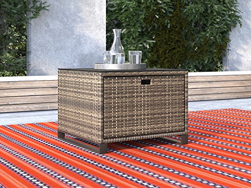 Tommy Hilfiger Oceanside Patio Rattan Outdoor Furniture Collection with All-Weather Brown Resin Wicker Frame, Porch or Pool, Garden, Side Table