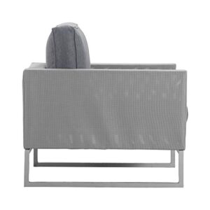 Elle Decor Tropez Mesh Outdoor Patio Furniture Collection with Metal Frame Arm Chair, Gray
