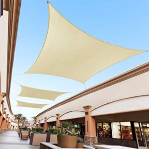 royal shade 12′ x 16′ beige rectangle sun shade sail canopy outdoor patio fabric shelter cloth screen awning – 95% uv protection, 200 gsm, heavy duty, 5 years warranty, we make custom size