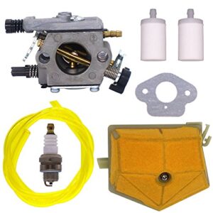 fitbest carburetor with air filter spark plug for husqvarna 50 51 55 chainsaw walbro wt-170 carb replaces 503281504