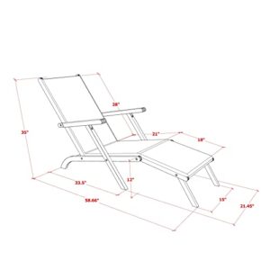 East West Furniture BSLCDNA Salinas Patio Chaise Lounge - Outdoor Acacia Wood Sunlounger Chairs for Poolside, Deck, Lawn, 59x21x35 Inch, Natural Oil