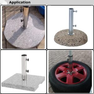 Universal Granite Umbrella Stand Tube Outdoor, Stone Umbrella Stainless Steel Tube Base for Outside, Heavy Duty Marble Flag Pole Stake Holder, Table Umbrella Tube Bracket,DIY Metal Tube Umbrella Mount