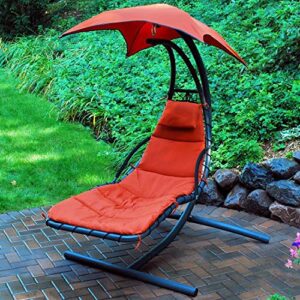 algoma net cloud 9 hanging lounger, red