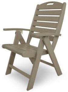 trex outdoor furniture yacht club folding highback chair, sand castle