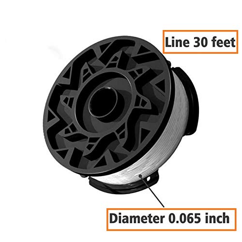 0.065" Line String Trimmer Autofeed Replacement Spool,AF-100 Line String Trimmer, 30ft Weed Eater Spool Replacement Spool for String Trimmer, for Black and Decker Models (10 Spools+2 Caps)12 Pack