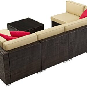 Crosley Furniture KO70146-BR Sea Island Sectional Set, Khaki