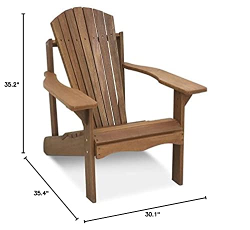 Furinno FG16918 Tioman Hardwood Patio Furniture Adirondack Chair in Teak Oil, Large, Natural