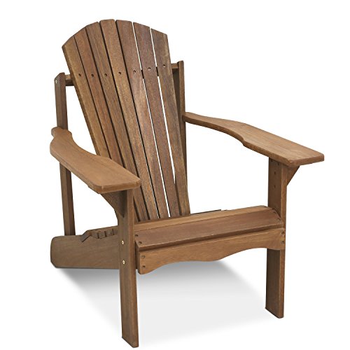 Furinno FG16918 Tioman Hardwood Patio Furniture Adirondack Chair in Teak Oil, Large, Natural