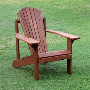 Furinno FG16918 Tioman Hardwood Patio Furniture Adirondack Chair in Teak Oil, Large, Natural