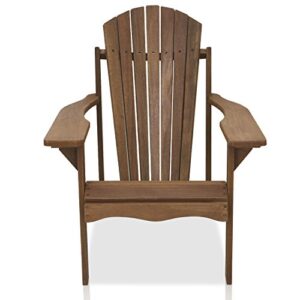 Furinno FG16918 Tioman Hardwood Patio Furniture Adirondack Chair in Teak Oil, Large, Natural